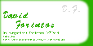 david forintos business card